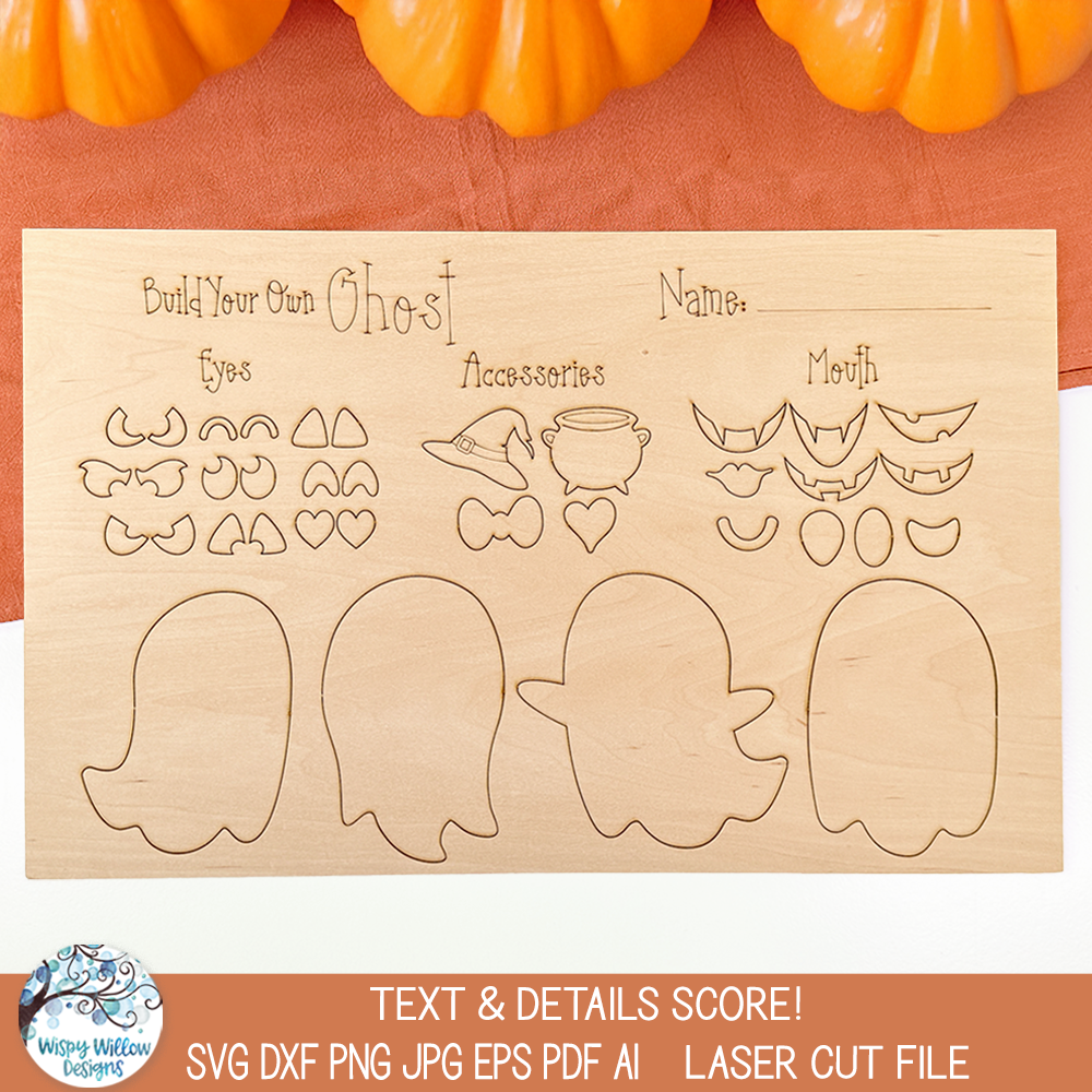 Halloween Ghost DIY Pop Out Paint Kit for Kids - SVG Laser Cut File