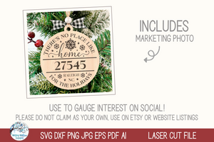 No Place Like Home Snowflakes Ornament for Laser Cutter