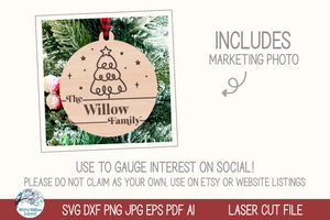 Family Ornament Holiday Collection for Laser Cutter