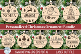 Personalized Family Christmas Ornament Bundle for Laser Cutter