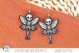 Skeleton Fairy Halloween Earring SVG File for Laser Cutter