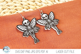 Skeleton Fairy Halloween Earring SVG File for Laser Cutter