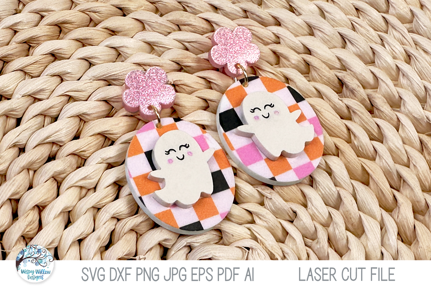 Ghost Halloween Earring SVG File for Laser Cutters