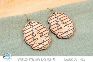 Christmas Tree Earrings SVG File for Laser Cutter