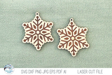 Snowflake Winter Earrings SVG File for Laser Cutter