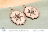 Snowflake Winter Earrings SVG File for Laser Cutter