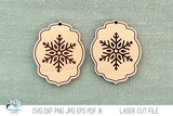 Snowflake Winter Earrings SVG File for Laser Cutter