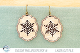 Snowflake Winter Earrings SVG File for Laser Cutter