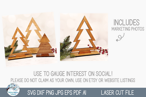 Christmas Tree Shelf Sitter SVG Bundle for Laser Cutter