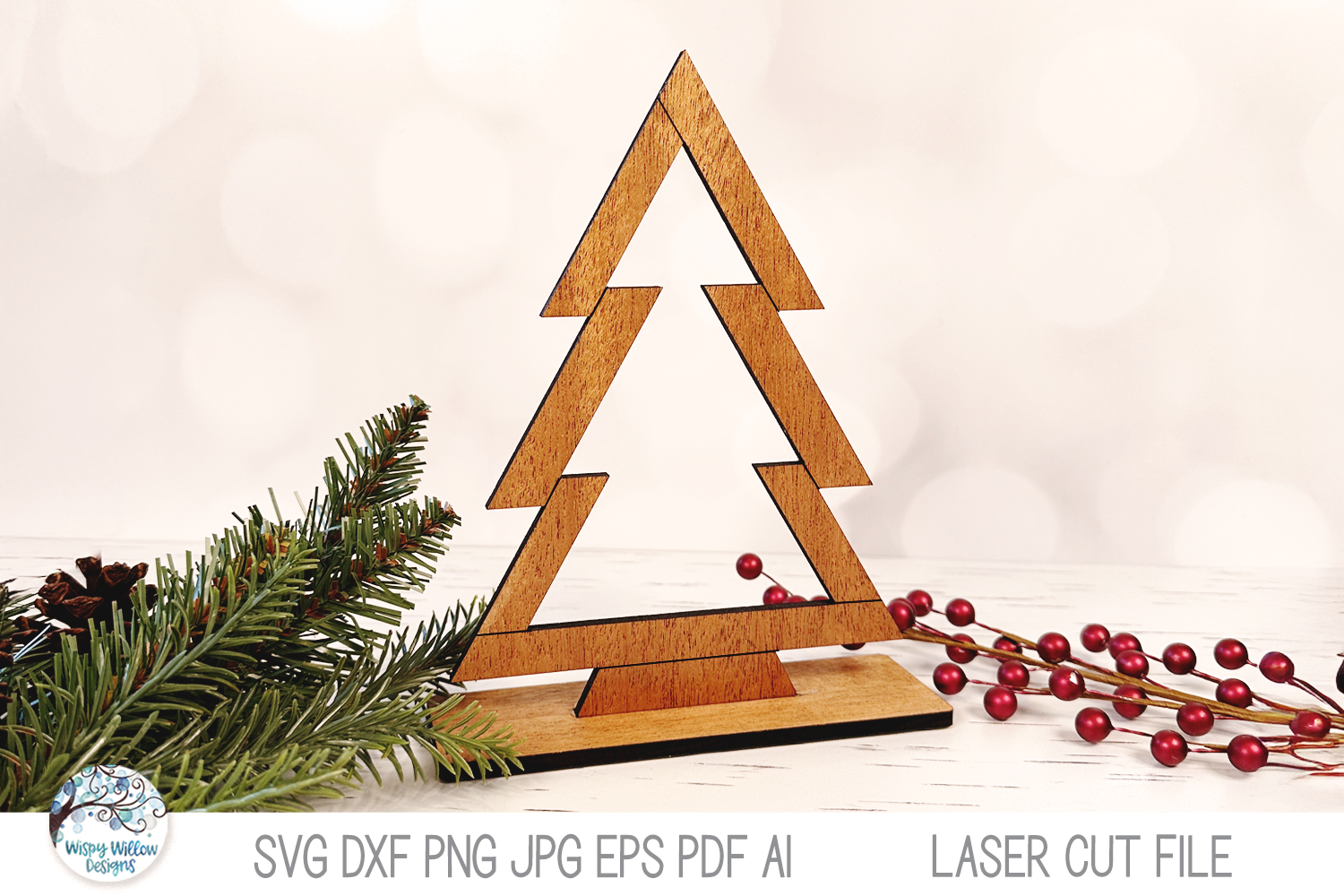 Christmas Tree Shelf Sitter SVG Bundle for Laser Cutter