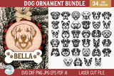 Dog Breed Christmas Ornament SVG File Bundle for Laser Cutter