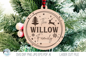 Personalized Family Christmas Ornament Bundle for Laser Cutter