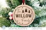 Personalized Family Christmas Ornament Bundle for Laser Cutter