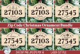 There's No Place Like Home Zipcode Christmas Ornament Bundle for Laser Cutters