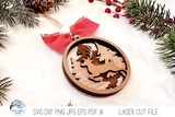 Reindeer Woodland Animal Christmas Ornament SVG for Laser Cutter