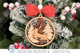 Reindeer Woodland Animal Christmas Ornament SVG for Laser Cutter