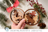 Reindeer Woodland Animal Christmas Ornament SVG for Laser Cutter