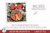 Dog Woodland Animal Christmas Ornament SVG for Laser Cutter