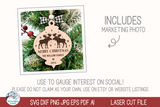 Personalized Family Name Moose Elk Christmas Ornament SVG File for Laser Cutter