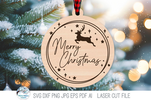 Merry Christmas Ornament Bundle - SVG Files for Laser Cutter