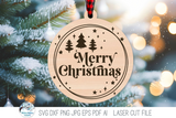 Merry Christmas Ornament Bundle - SVG Files for Laser Cutter