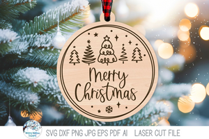 Merry Christmas Ornament Bundle - SVG Files for Laser Cutter