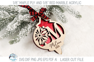 Mega Bundle - Personalized Monogram Letter Christmas Ornament Bundle for Laser Cutter