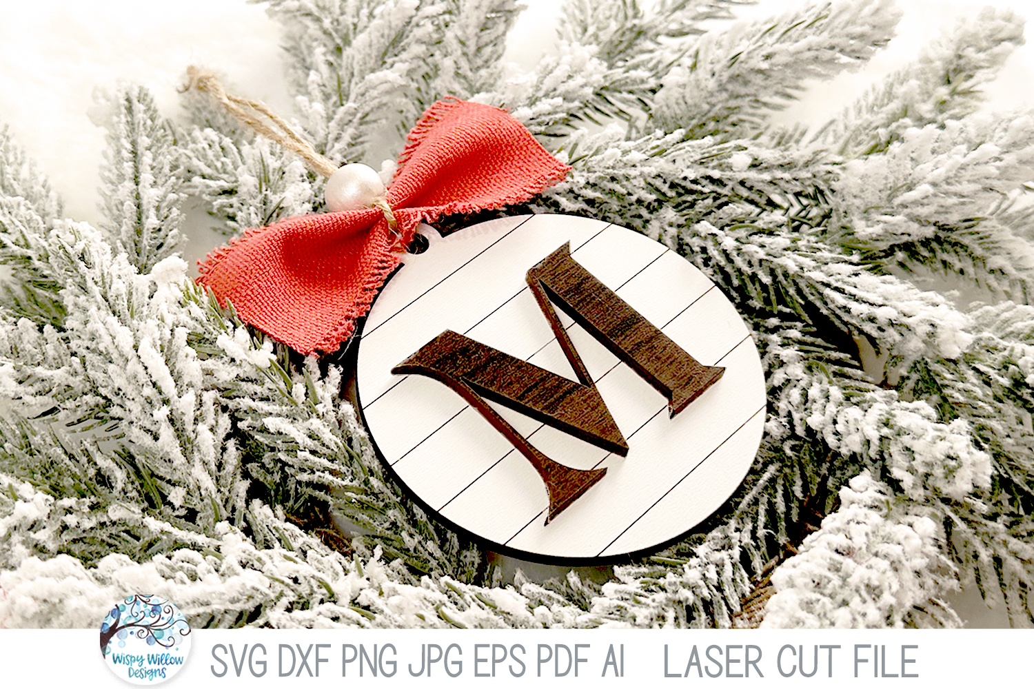 Personalized Monogram Shiplap Farmhouse Christmas Ornament Bundle for Laser Cutter