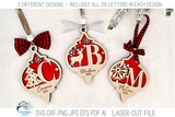 Mega Bundle - Personalized Monogram Letter Christmas Ornament Bundle for Laser Cutter