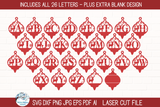 Mega Bundle - Personalized Monogram Letter Christmas Ornament Bundle for Laser Cutter