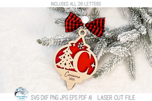 Mega Bundle - Personalized Monogram Letter Christmas Ornament Bundle for Laser Cutter