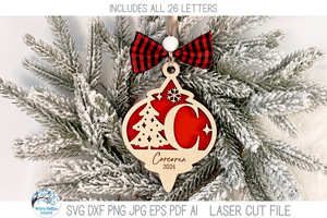 Personalized Monogram Christmas Tree Ornament Bundle for Laser Cutter