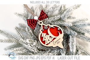 Personalized Monogram Christmas Tree Ornament Bundle for Laser Cutter