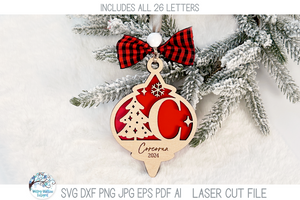 Mega Bundle - Personalized Monogram Letter Christmas Ornament Bundle for Laser Cutter