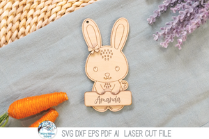 Easter Bunny DIY Pop Out Craft Coloring Kit - SVG File for Laser Cutter