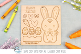 Easter Bunny DIY Pop Out Craft Coloring Kit - SVG File for Laser Cutter