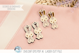 Cute Easter Bunny Earring SVG for Laser Cutter