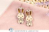 Cute Easter Bunny Earring SVG for Laser Cutter