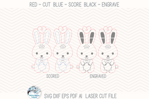 Cute Easter Bunny Earring SVG for Laser Cutter