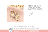 Cute Easter Bunny Earring SVG for Laser Cutter