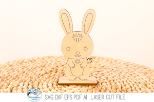 Easter Bunny DIY Pop Out Stand Up Craft Coloring Kit - SVG File for Laser Cutter