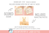 Easter Bunny DIY Pop Out Stand Up Craft Coloring Kit - SVG File for Laser Cutter