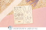 Easter Bunny DIY Pop Out Stand Up Craft Coloring Kit - SVG File for Laser Cutter