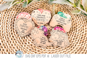 Valentine's Day Pop It Keychain and Bracelet Tag Bundle - SVG File for Laser Cutter