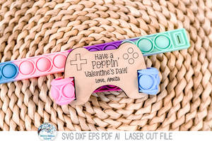 Valentine's Day Pop It Keychain and Bracelet Tag Bundle - SVG File for Laser Cutter