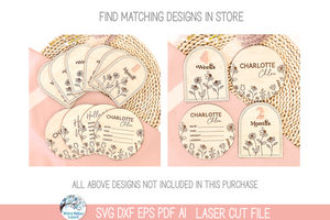 Newborn Baby Girl Flower Arch Milestone Bundle - SVG File for Laser Cutter