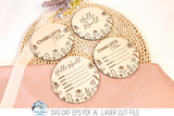 Newborn Baby Girl Birth Announcement Bundle - SVG File for Laser Cutter