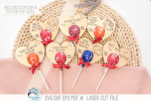 Valentine's Day Lollipop Holder Bundle - SVG File for Laser Cutter