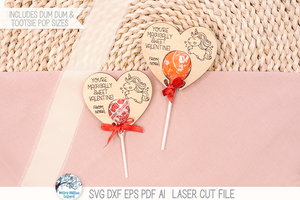 Valentine's Day Lollipop Holder Bundle - SVG File for Laser Cutter