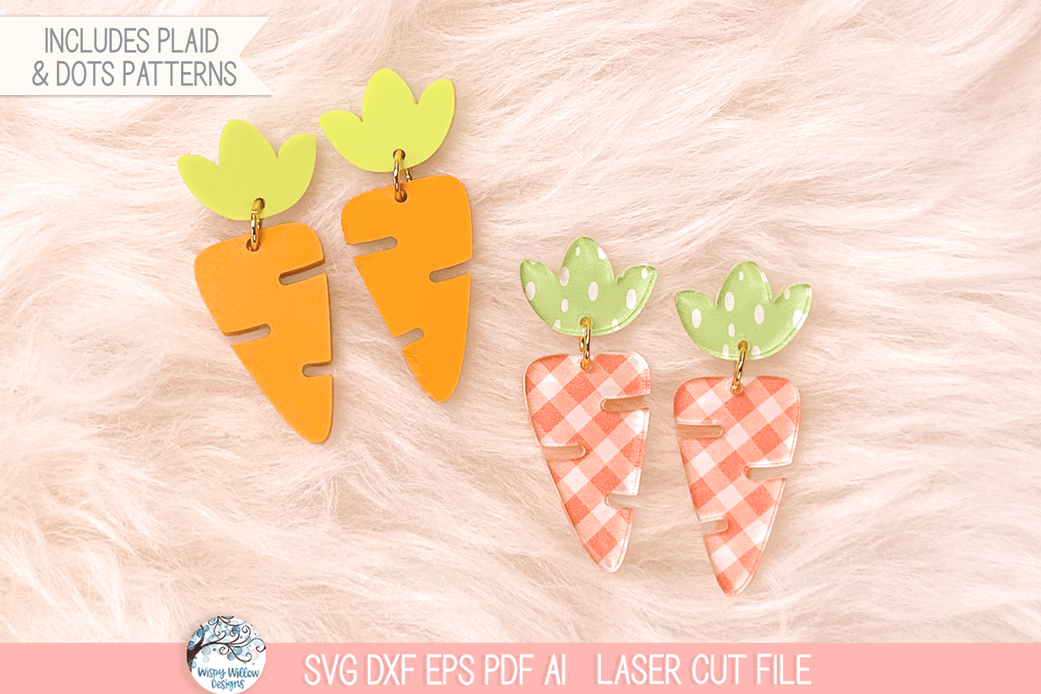 Easter Carrot Dangle Earring SVG for Laser Cutter